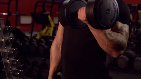The man in the gym is engaged Stock Footage 81264147