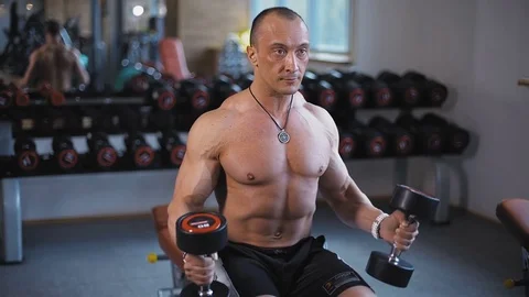 The man is at the gym Stock Footage 77625891