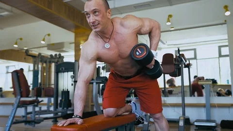 The man is at the gym Stock Footage 81996126