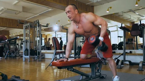The man is at the gym Stock Footage 81996995