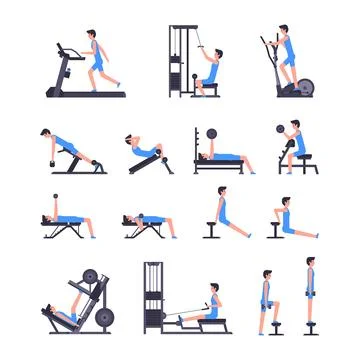 Man gym set Stock Illustration