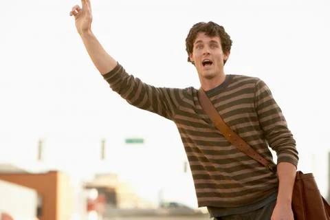 Man Hailing For A Cab Stock Photos