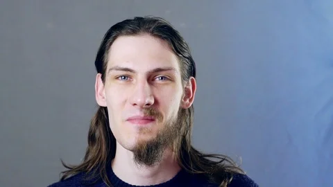 Man half beard Stock Footage 104334698