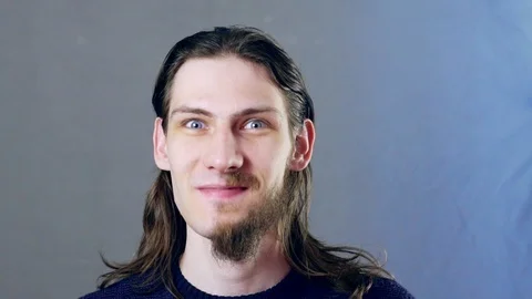 Man half beard Video stock 104947468