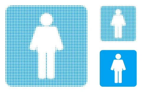 Man Halftone Dotted Icon Stock Illustration