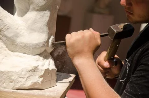 Man with hammer Stock Photos