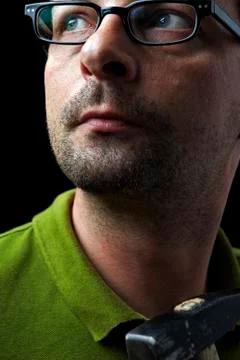 A Man with a hammer Stock Photos