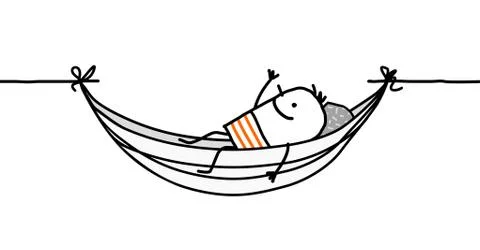 Man in a hammock Stock Illustration