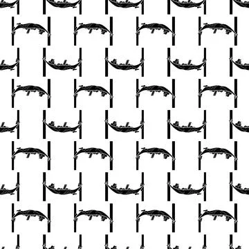 Man in hammock pattern seamless vector Stock Illustration