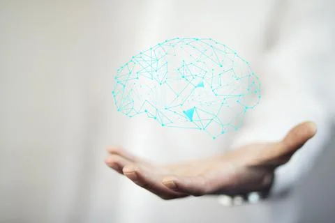 Man hand  brain Foto stock