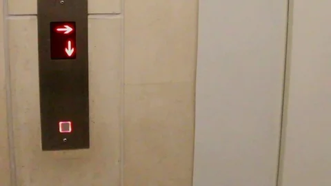 Man hand causes an elevator. Stock Footage 74505980