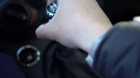 Man Hand Changing Gear Fast during a Race Stock Footage 121105199