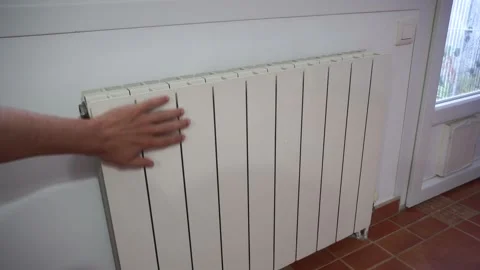 Man Hand Checking Radiator Temperature. Freeze without gas concept Video stock 221028318