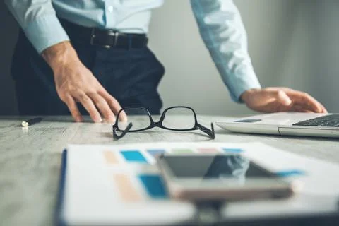 Man hand computer keyboard Stock Photos