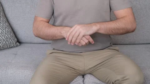 Man hand cream massage Stock Footage 265258706