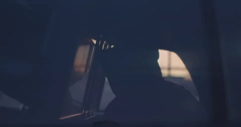 Man In Hand Cuffs Sits In Isolation In The Back Of A Cop Car Stock Footage 166403634