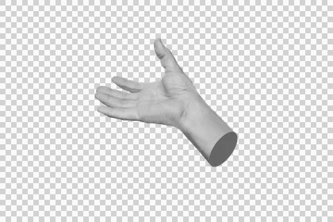 Man hand doing holding gesture on a white background Foto stock