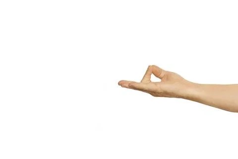 Man hand doing relaxation gesture on a white background Stock Photos