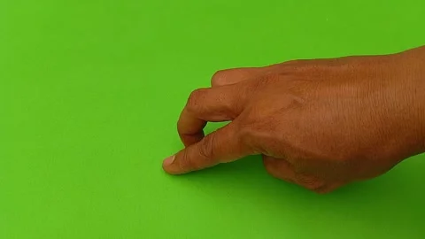 Man hand finger walking and dancing hand on green screen. Stock Footage 298401913
