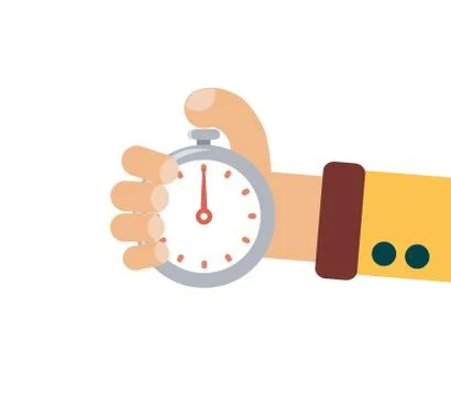 Man hand hold stopwatch. Stock Illustration