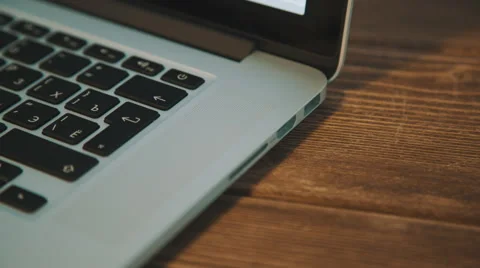 Man hand Inserting usb cable on laptop Stock Footage 54366210