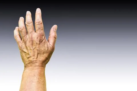 Man hand isolated on gray, Backgrounds Fotos de archivo