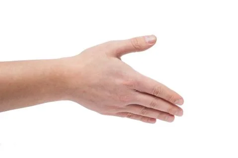 Man hand isolated on the white Stock Photos