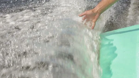 Man hand moving through the water Stock-Footage 68190403