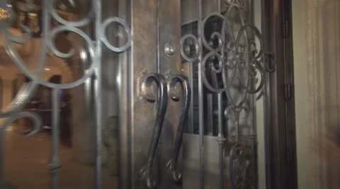 Man hand opened the door Stock Footage 12118530