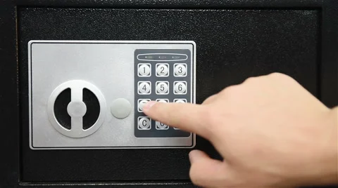 Man hand opened safe Stock Footage 55357993