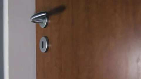 Man Hand Opening A Door, Interior, Bedroom, Apartment, Side Shot Video stock 43533296