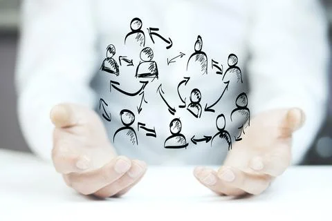 Man hand partnership in screen Stock Photos