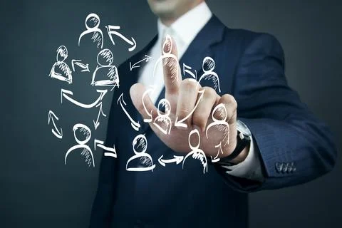 Man hand partnership in screen Stock Photos