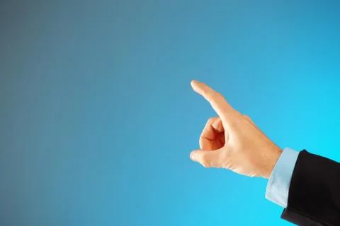 Man hand pointing Stock Photos