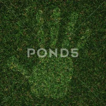 Man hand print made of grass Stock Illustration