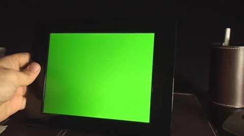 Man Hand Putting Down Green Screen Photo Frame, Family, Office Hours, Close Up Video stock 35770488