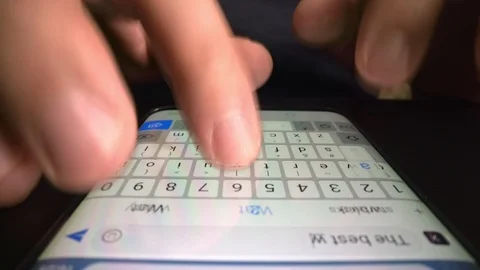 Man hand quick typing one text message on mobile phone. Stock Footage 120556092