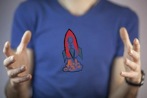 Man hand racket Foto stock