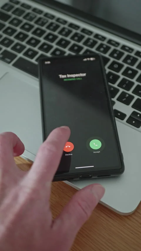 Man hand repeatedly pressing decline button on smartphone during incoming call Stock-Footage 335523692