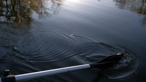 Man hand rowing paddle. Stock Footage 117413299