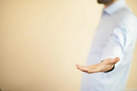 Man hand on screen Stock Photos