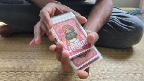 Man hand shuffling cards Stock Footage 268717569
