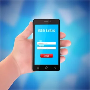 Man hand with smartphone Stock Illustration