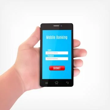 Man hand with smartphone Stock Illustration