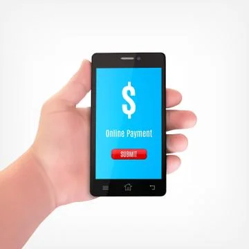 Man hand with smartphone Stock Illustration