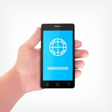 Man hand with smartphone Stock Illustration