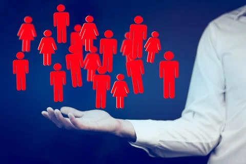 Man hand team work in the screen Stock Photos