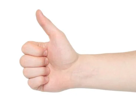 Man hand with thumb up. Stock Photos