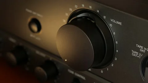 Man hand Turning Up the Volume Stock Footage 149213406