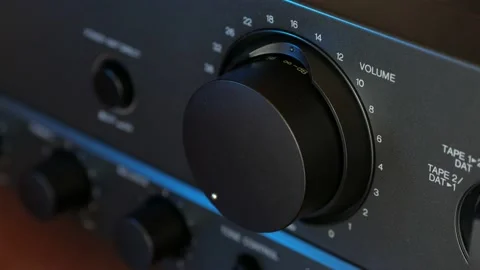 Man hand Turning Up the Volume Stock Footage 149214746